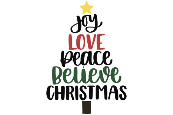 Joy, Love, Peace, Believe Christmas Tree