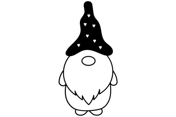 Whimsical Cartoon of a Wizard's Hat with Hearts