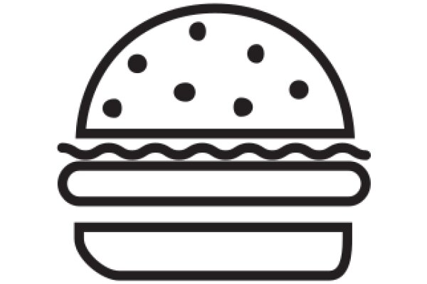 Simplistic Icon of a Hamburger with Polka Dots