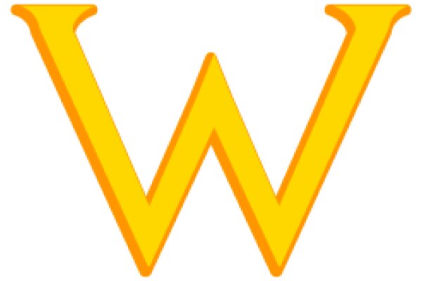 Vibrant Yellow Letter 'W' on a White Background