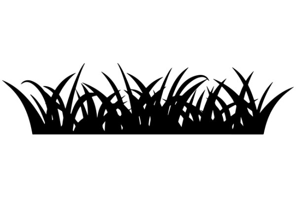 Stylized Black Silhouette of Tall Grass