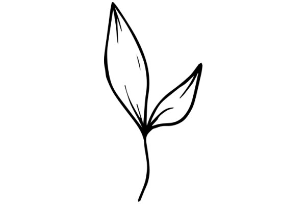 Simplistic Line Drawing of a Flower