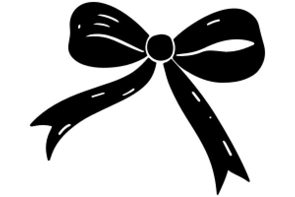 Stylized Black Bow with a White Background