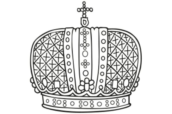 A Detailed Line Drawing of a Crown