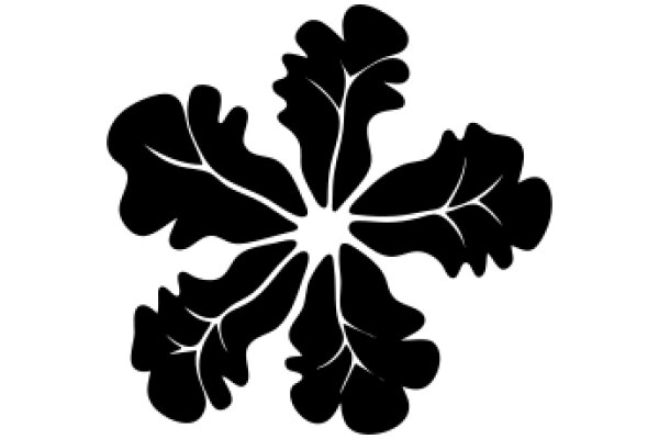 Stylized Black Leaf Silhouette