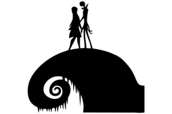 Silhouette of a Couple on a Cliff: A Symbol of Love and Adventure