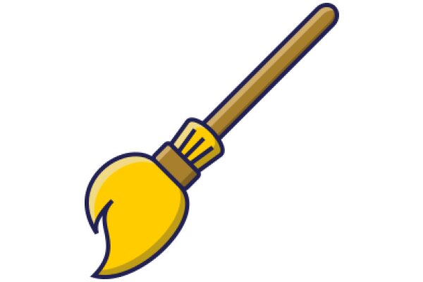 A Yellow Spatula with a Brown Handle