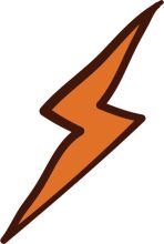 Vibrant Orange Lightning Bolt Icon