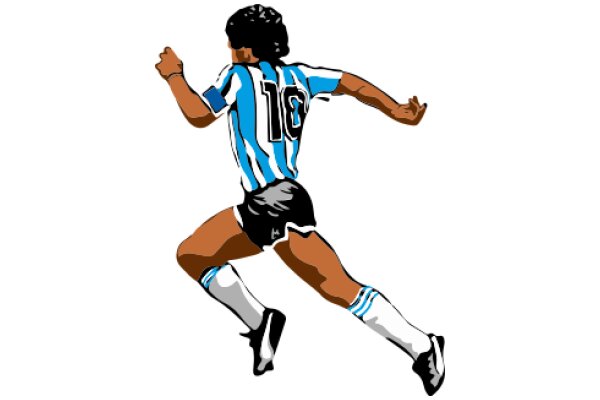 A Stylized Illustration of a Soccer Player in Action