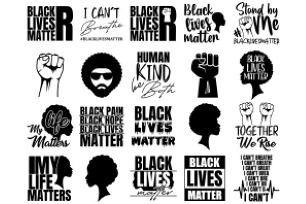 A Collection of Black Lives Matter Stickers and Logos