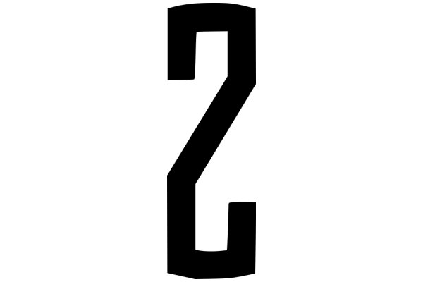 Stylized Black Letter 'Z' on a White Background