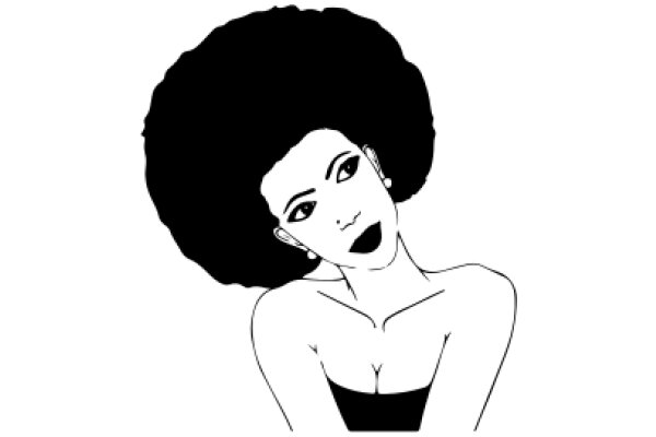 Stylized Portrait of a Woman with Afro Hair