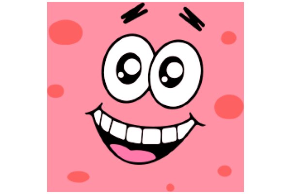 A Playful Pink Character with a Big Smile and Two Eyes