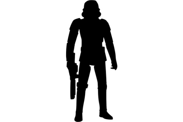 Silhouette of a Robot with a Gun