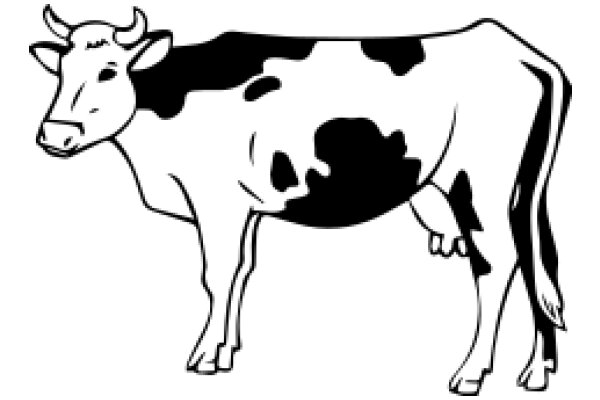 A Simple Line Drawing of a Cow