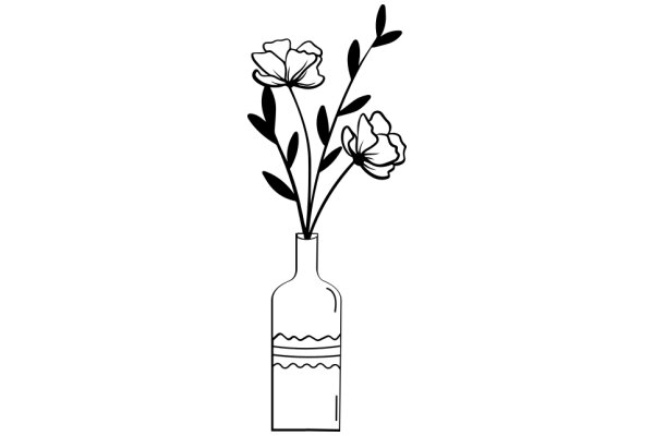 Illustration of a Flower Vase with Flowers