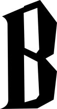 Stylized Letter 'D' in Black and White