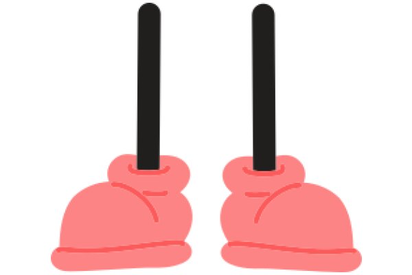 A Pair of Pink Earmuffs with Black Stems