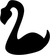 Simplistic Black and White Swan Logo