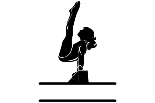 Silhouette of a Gymnast in a Handstand Position