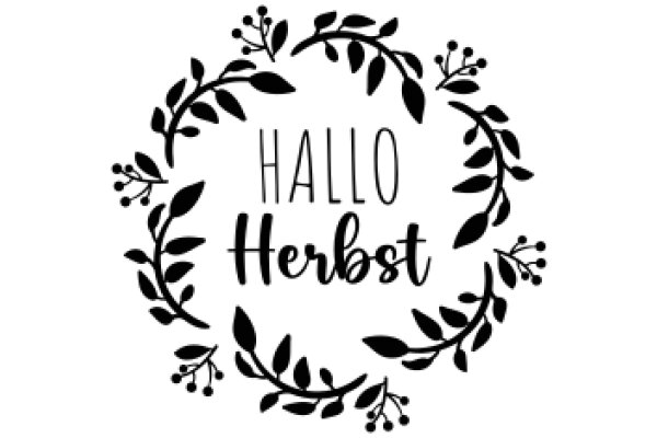 Elegant Floral Wreath with the Text 'Hallo Herbst'