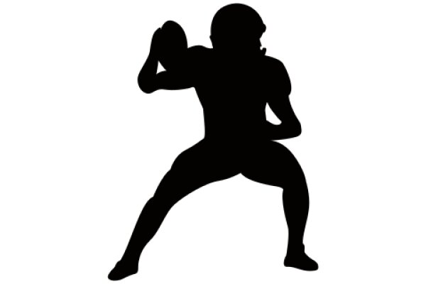 Silhouette of a Football Player in a Ready Stance