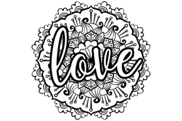 Stylized Artwork of the Word 'Love' Surrounded by Intricate Patterns