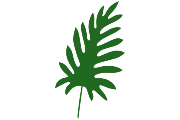 Vibrant Green Palm Leaf Silhouette