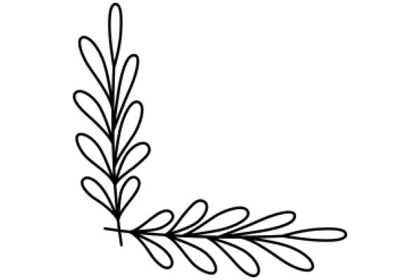 Stylized Black Line Art of a Plant