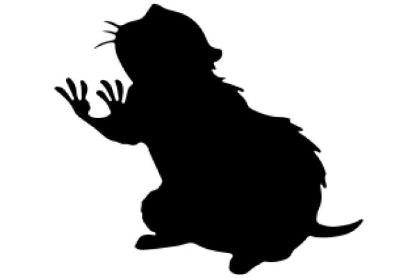 Silhouette of a Playful Piglet