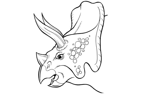 Stylized Illustration of a Unicorn's Head and Neck