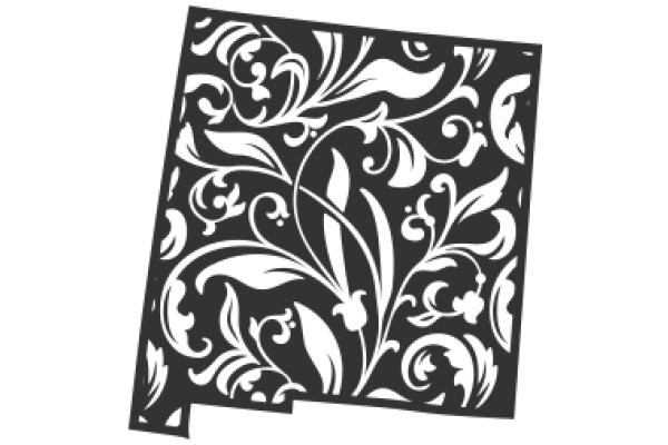 Stylized Floral Pattern on a Square Background