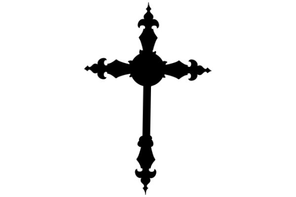 Silhouette of a Cross against a White Background