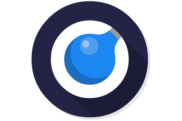 A Digital Illustration of a Blue Circle with a Blue Drop Inside