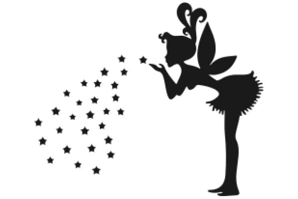 Whimsical Silhouette: A Dance of Stars and a Dreamer