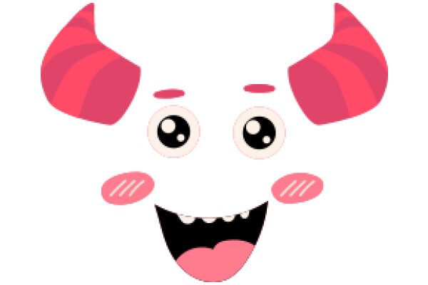 A Playful Pink and White Character with a Tongue Sticking Out