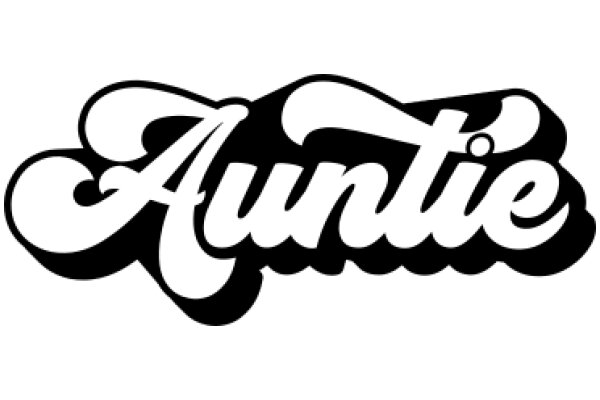 Stylized Logo of the Name 'Auntie' with a Curved Design