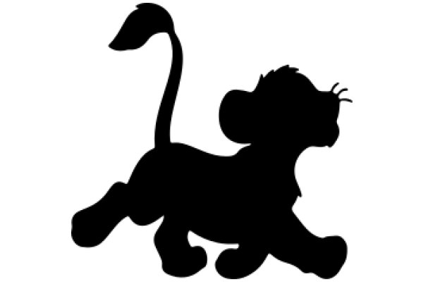 A Silhouette of a Cartoon Lion