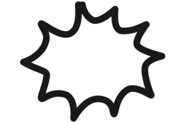 Stylized Black Line Drawing of a Flower-like Shape