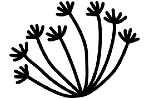 Stylized Illustration of a Plant with Five Leaves