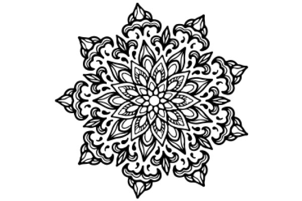 Stylized Floral Pattern on a White Background