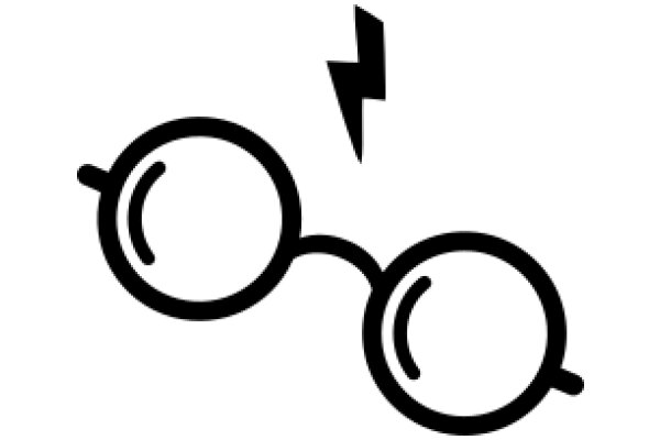 Stylized Illustration of Eyeglasses with a Lightning Bolt