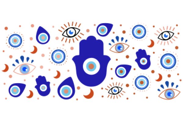 Vision-Themed Pattern with Blue and Orange Accents