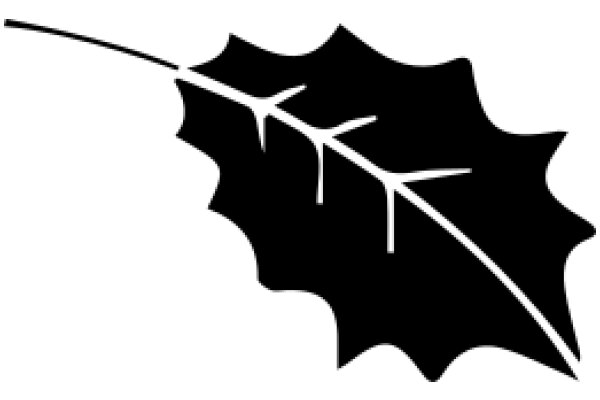 Simplistic Line Art of a Leaf