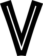 Stylized Letter 'V' in Black and White