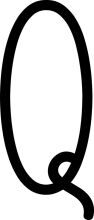 Simplistic Black and White Logo of the Letter Q