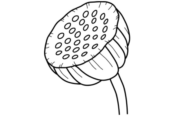 A Simple Line Drawing of a Mushroom