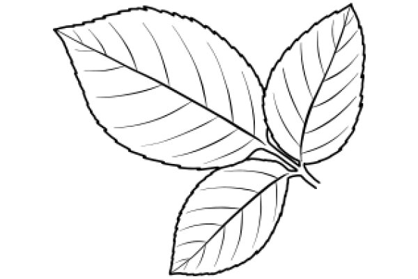 Simplistic Line Drawing of a Leaf