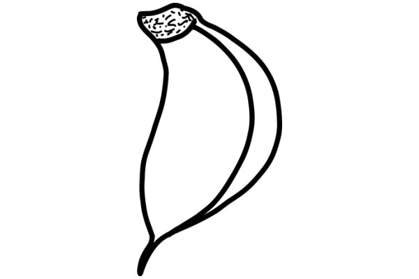 A Simple Line Drawing of a Banana