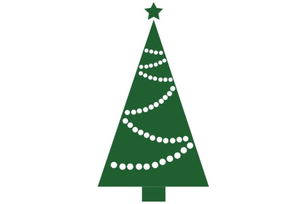 Simplistic Christmas Tree Icon with Dots Decoration